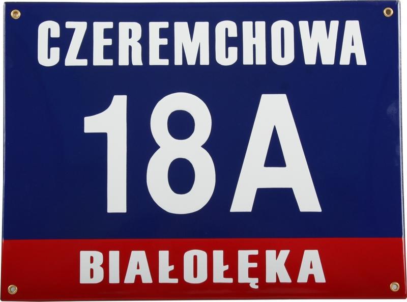 Tablica adresowa emaliowana 30x40 3 wersy, Warszawa, mazowieckie