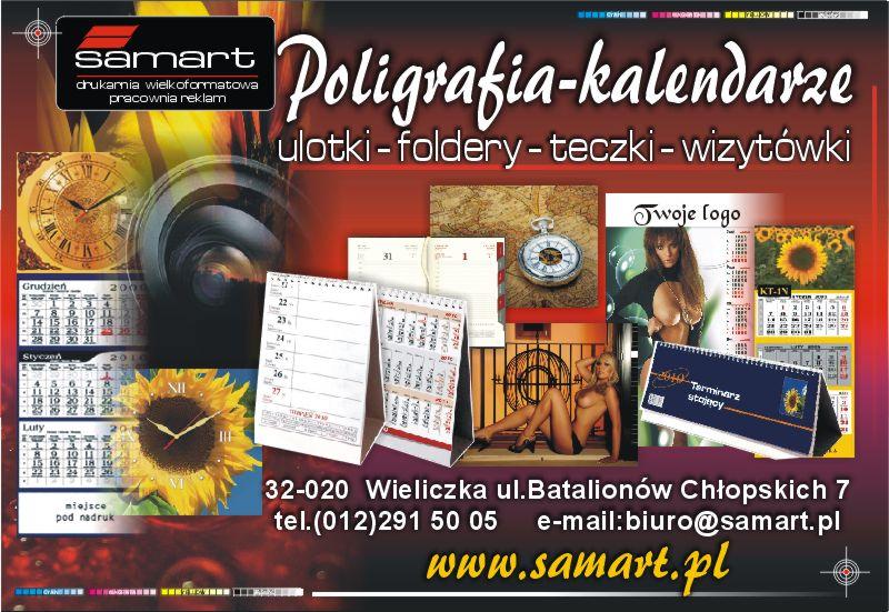Kalendarze reklamowe, druk projekt kalendarzy, ulotki, foldery, plakaty__www.samart.pl