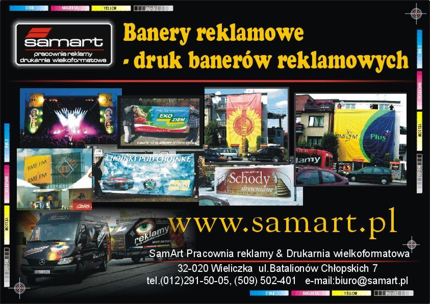 Banery reklamowe Kraków_Druk banerów reklamow3ych i reklam. Usługi reklamowe  www.samart.pl