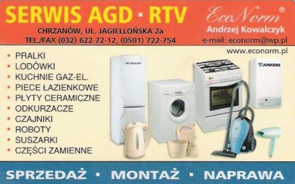AGD CZESCI SKLEP INTERNETOWY www.econorm.pl, CHRZANóW, małopolskie