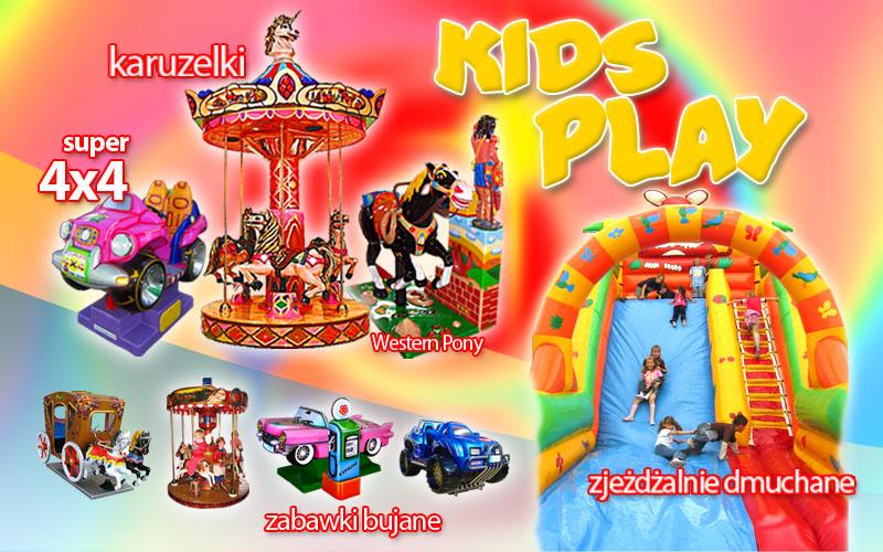Atrakcje dla dzieci - kids play, dmuchańce, zabawki bujane,zabawy zręcznościowe i markowe gadzety
