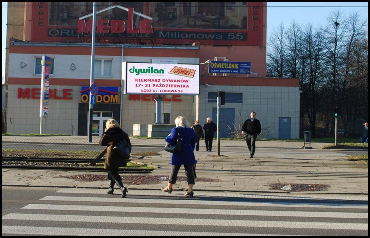 Ekran Led Łódź skrzyżowanie ul. Milionowa - Rydza Śmigłego