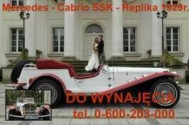 Mercedes SSK CABRIO 1929r. do wynajęcia ślub, Ostrów Wlkp, wielkopolskie