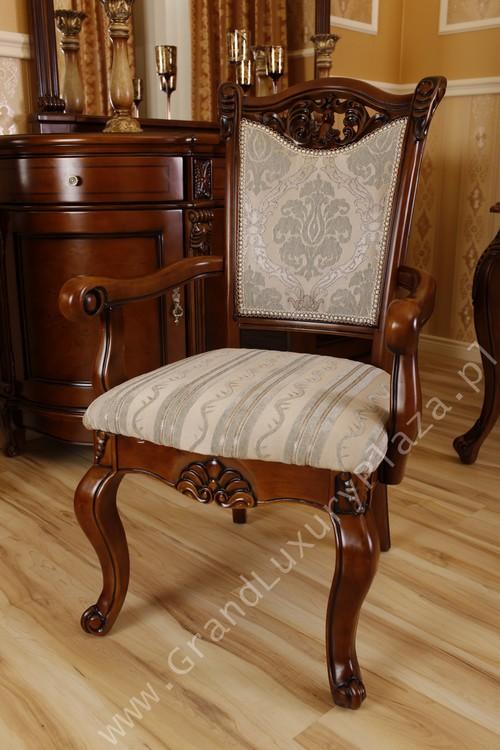 Zdobione drewn. krzesło z podłokietnikami 1319a, Stara Iwiczna, mazowieckie