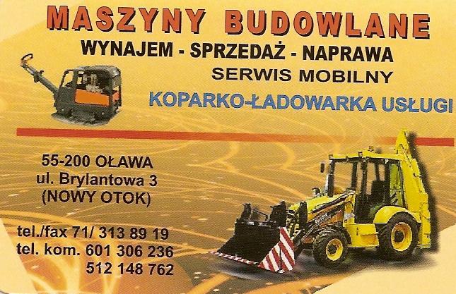 Usługi Koparko ładowarką, maszyny budowlane, Oława, dolnośląskie