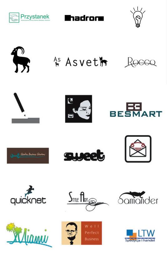 Przykłady wykonanych logotypów