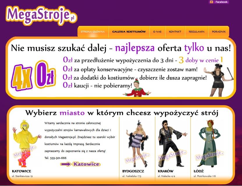 Megastroje.pl - Wypożyczalnia kostiumów dla dzieci i dorosłych, Łódź, łódzkie