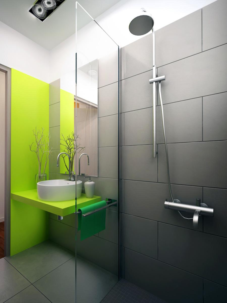 Ogunsote Design Studio - limonkowa łazienka