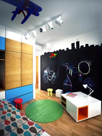 Ogunsote Design Studio - wizualizacja pokoju dziecięcego