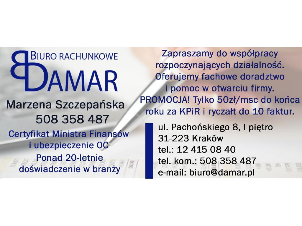 Księgowość i doradztwo dla zakładających działalność- DAMAR, Kraków, małopolskie