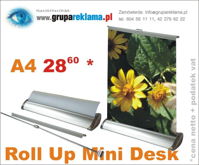 Rollup Mini Desk na biurko formatu A4 lub A3