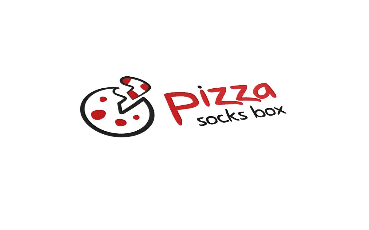 Projektowanie logotypów - Pizza Socks Box