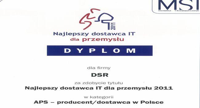 DSR - najlepszy dostawca IT dla przemysłu 2011 roku