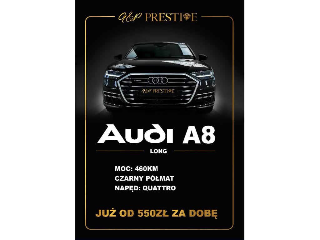 Wypożyczalnia samochodów Łódź, wynajem auta do ślubu Audi A8 L, łódzkie