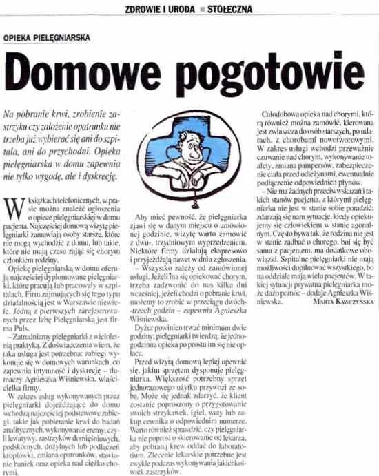 Usługi pielęniarskie w domu pacjenta, Warszawa, mazowieckie