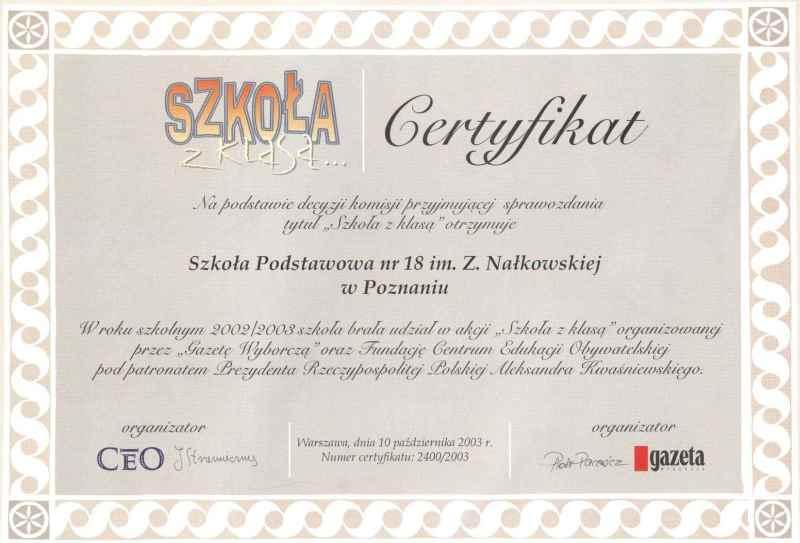 Szkoła Podstawowa nr 18 im. Zofii Nałkowskiej, Poznań, wielkopolskie