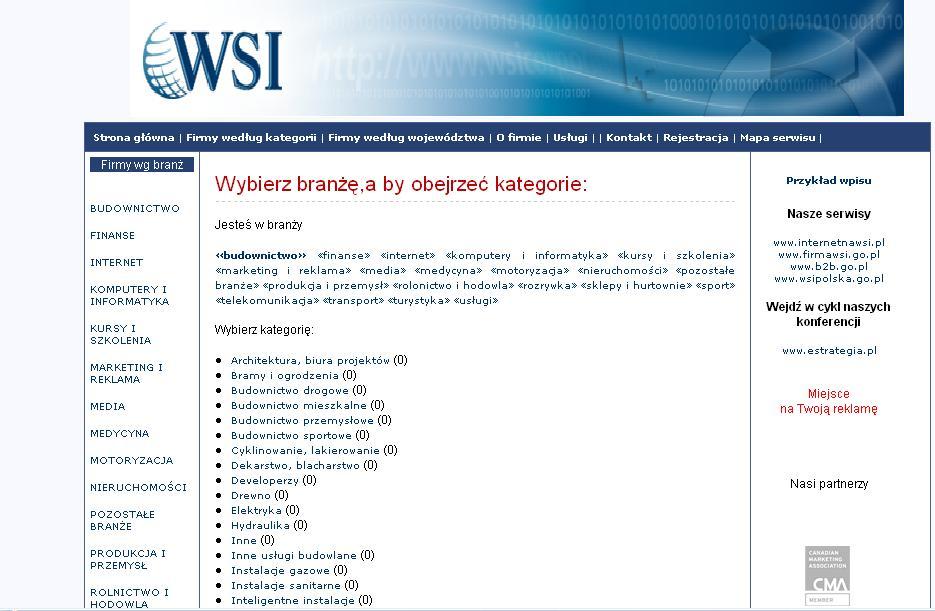 łatwe w nawigacji menu umożliwiające przeglądanie wpisów według kategorii