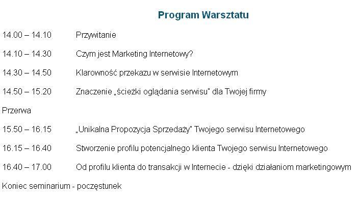 Program warsztatów, więcej: www.estrategia.pl