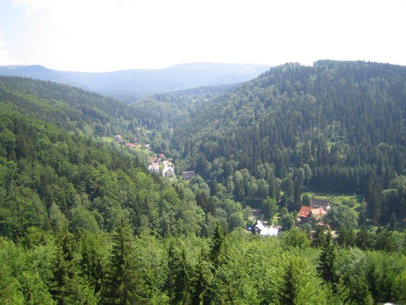 Widok na Międzygórze z góry