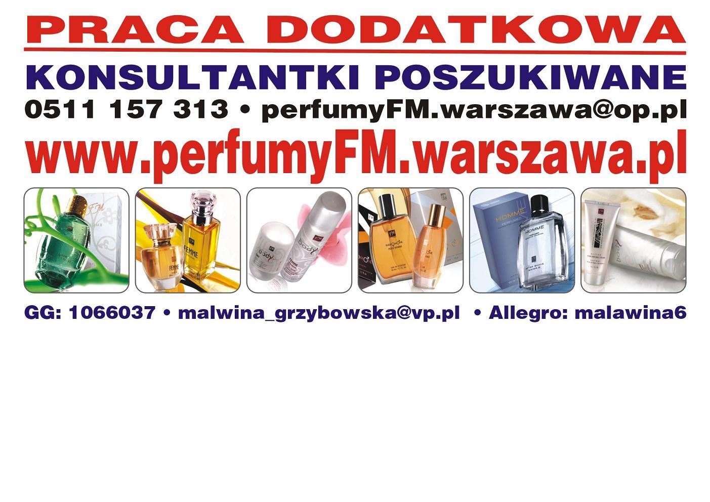 PRACA DODATKOWA-DYSTRYBUTOR PERFUM FM-KONSULTANT
