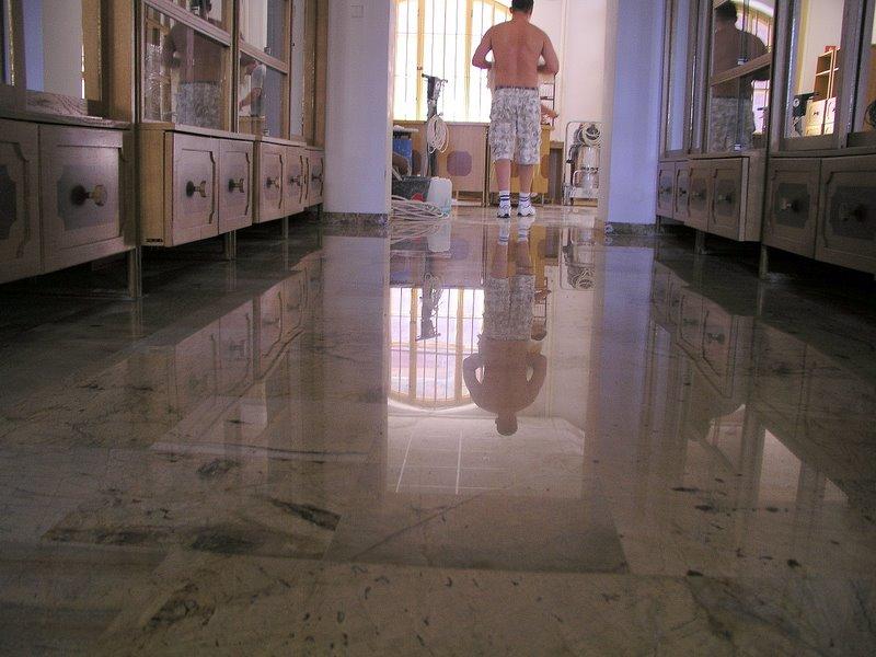 Marble polishing granite restoration stone floor, Europe