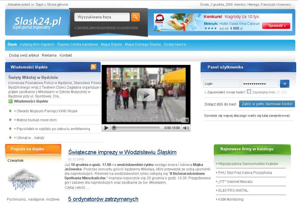 Reklama w internecie banner na stronie slask24.pl, Katowice, Wrocław, Opole, śląskie