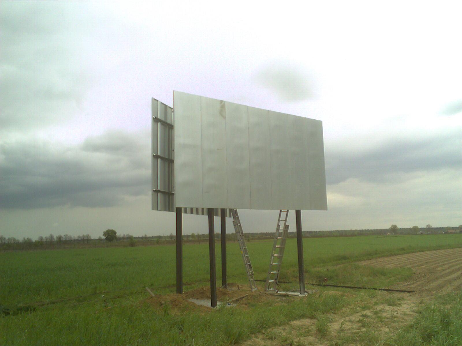 tablica reklamowa dwustronna 7m x3 wys 6m z paneli blaszanych