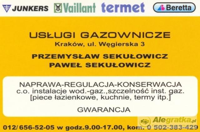 Usługi gazownicze - naprawa piecyków i kotłów., Kraków, małopolskie