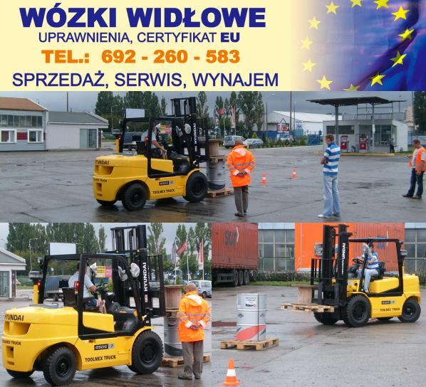 Wózki widłowe kursy szkolenia, Certyfikat EU, Gdańsk, pomorskie