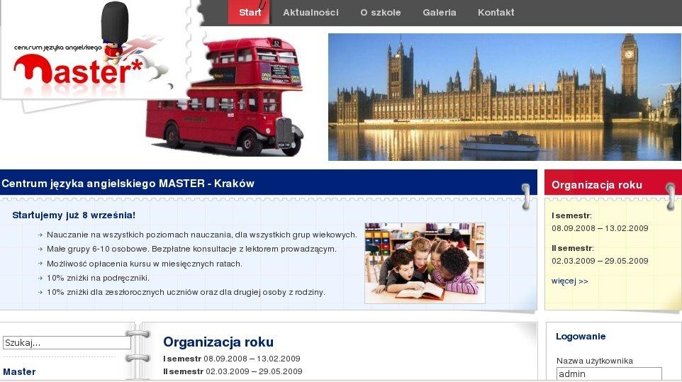 Interaktywna strona Centrum Języka Angielskiego Master