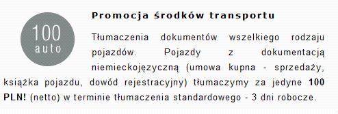 Promocja na tłumaczenia dokumantów samochodowych