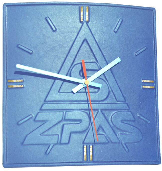 Niebieski zegar reklamowy
