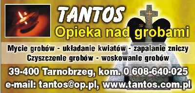 Opieka nad grobami -Tantos, Tarnobrzeg, Sandomierz, okolice, podkarpackie