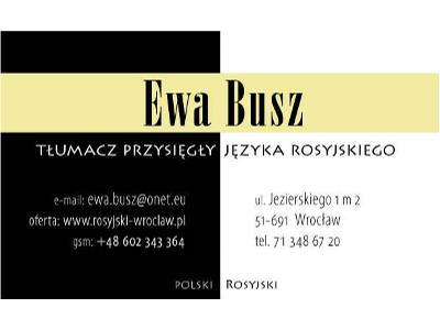 Ewa Busz - wizytówka - kliknij, aby powiększyć