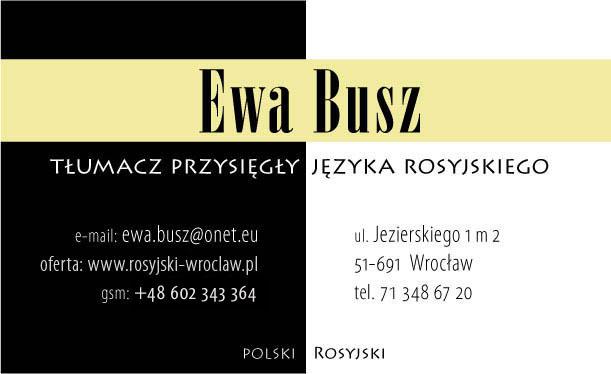 Ewa Busz - wizytówka