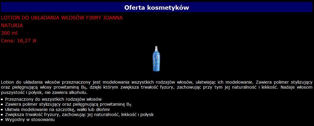 Oferta kosmetyków