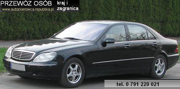 Prestiżowe auto do wynajęcia, przewóz krajowy i zagraniczny, transport osob. Mercedes S