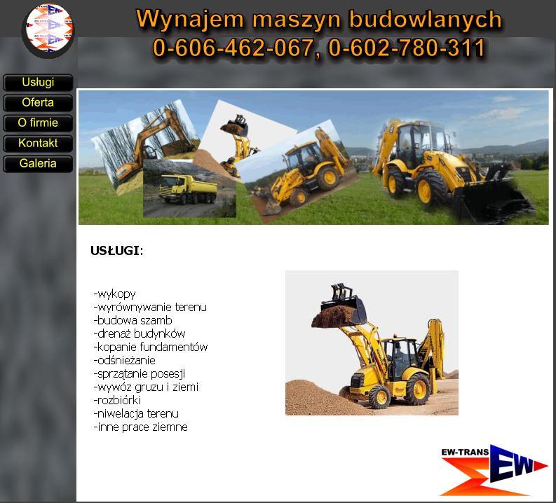 WYNAJEM MASZYN BUDOWLANYCH - USŁUGI BUDOWALNE, Warszawa, mazowieckie