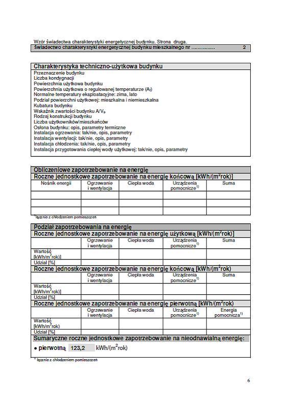 certyfikat energetyczny budynku mieszkalnego- str.2