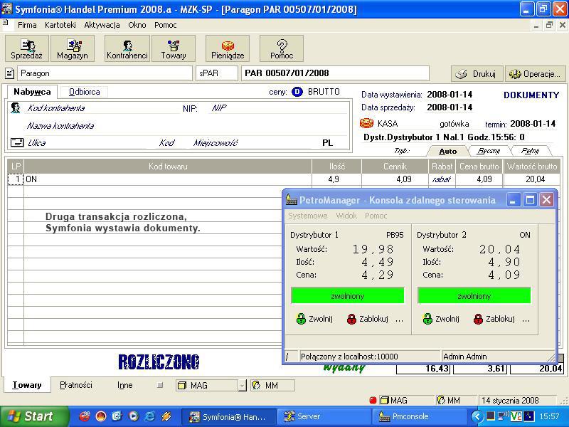 System Kasowy z automatyką dystrybutorów - PetroManager POS