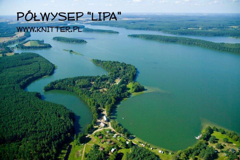 Jezioro Wdzydze - Półwysep Lipa - camping i domki na Kaszubach nad jeziorem.