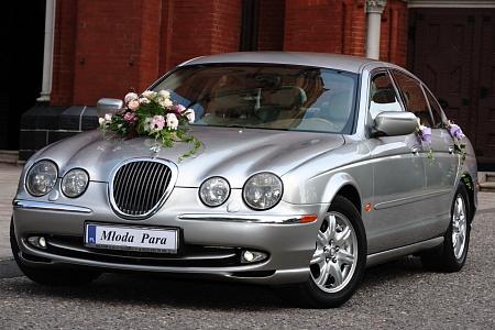 auto do ślubu platynowy Jaguar S-type