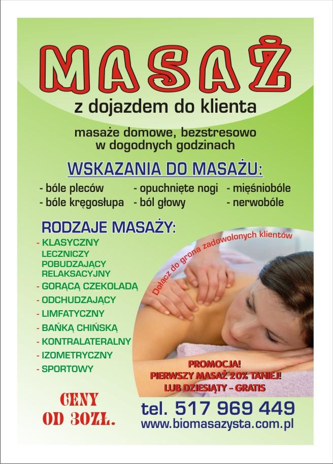 MASAŻYSTA DYPLOMOWANY (1 min= 1 zł), SKIERNIEWICE, mazowieckie