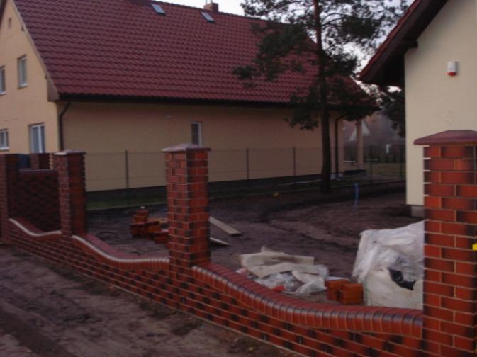 Ogrodzenia z cegły Klinkierowej- Stargard Pyrzyce,  Szczecin  Stargard Szcz, zachodniopomorskie