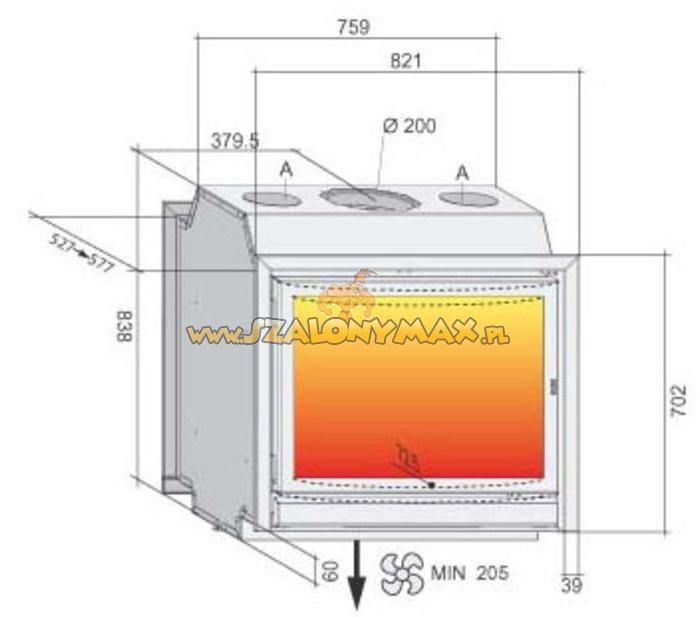 Wkład kominkowy 10kW 