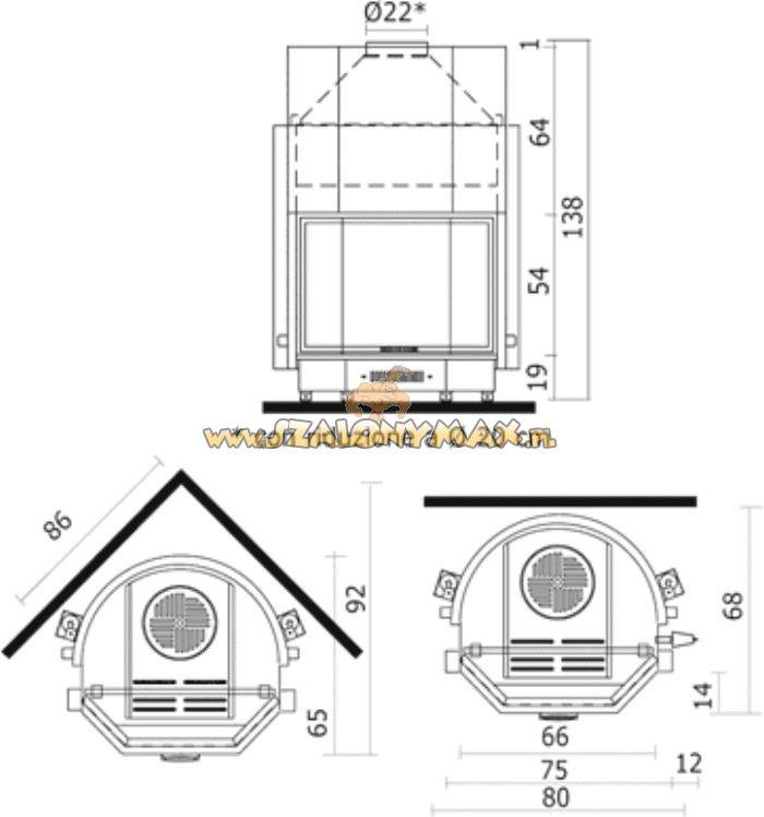 Wkład kominkowy 24,1kW Acquatondo 22