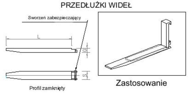 Przedłużki wideł udźwig 3500kg (1400mm)