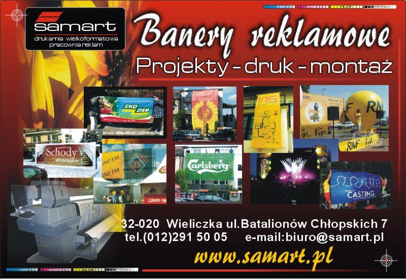 Banery reklamowe drukowane__projekty realizacje doradztwo_drukarnia kraków__www.samart.pl