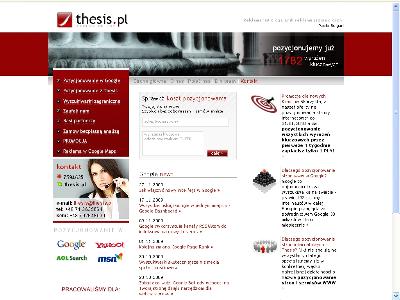 Thesis.pl - strona internetowa - kliknij, aby powiększyć
