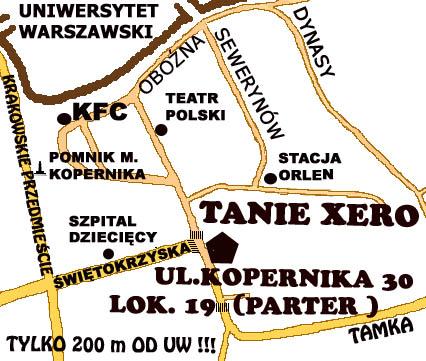 Kliknij na mapkę , a powiekszy się.Jestesmy na rogu Świetokrzyskiej a Kopernika. Zapraszamy